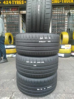 A clean set of 265 30 20 Michelin pilot super sport tyres with lots of treads available