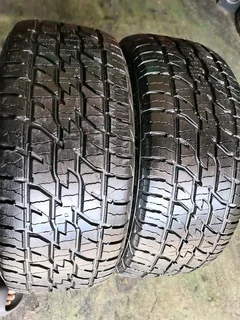 Two 285 60 18 cooper discoverer tyres with good treads available for sale