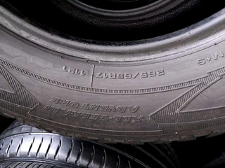 A clean set of 265 65 17 goodyear wrangler tyres with 85% treads available for sale
