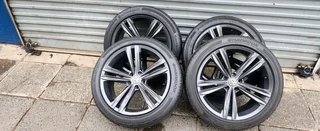 A clean set of 19inch Tiguan rims and tyres available for sale