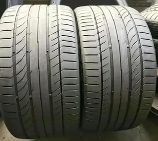 2x 255 30 19 Continental normal tyres with good treads available for sale
