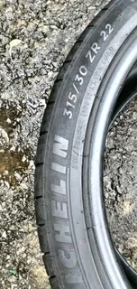 2x 315 30 22 Michelin tyres with sufficient treads available for sale