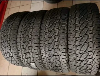 A clean set of 265 60 18 Bf Goodrich Trail Terrain tyres with 90% Treads available for sale