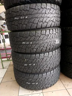 A clean set of 265 60 18 Dunlop Grandtrek AT3G tyres with good treads available for sale