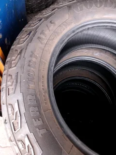 A clean set of 255 65 18 Goodyear wrangler tyres with 90% treads available for sale