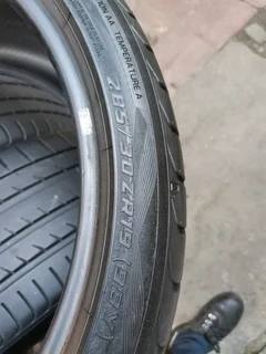Set 4x 255/35/19 and 285/30/19 Yokohama Advance sport Normal Tyres, 90%thread no repairs