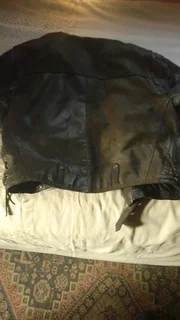 Biker leather jacket with gloves for sale