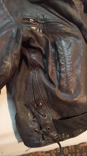 Biker leather jacket with gloves for sale