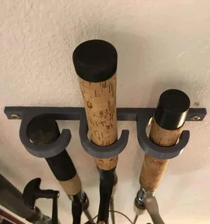 Fishing pole wall mount