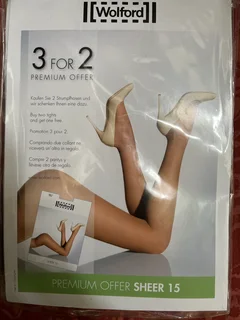 Wolford Sheer 15 3 For 2 Luxury Tights Medium, Nearly Black