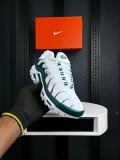 White and green shoperlistic nike