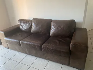 Brown 3-seater couch