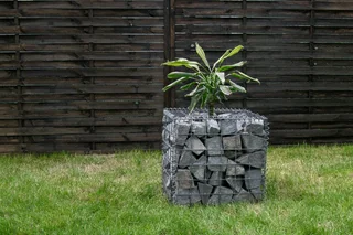 Gabions walls and plants baskets