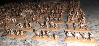 Vintage 15mm hand painted cowboy and indians figures