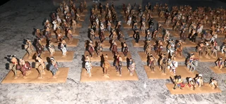 Vintage 15mm hand painted cowboy and indians figures