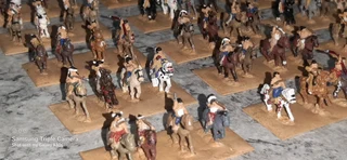 Vintage 15mm hand painted cowboy and indians figures