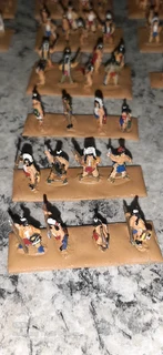 Vintage 15mm hand painted cowboy and indians figures