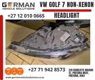 VW Golf 7 right headlight halogen non-xenon used and functional