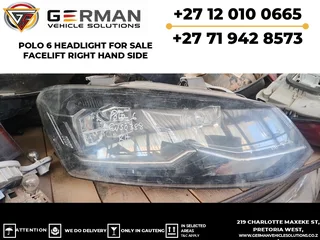 vw polo 6 facelift right-side headlight second-hand part for sale