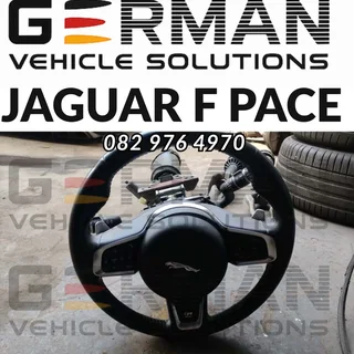 2018 Jaguar f pace complete steering column with steering wheel for sale