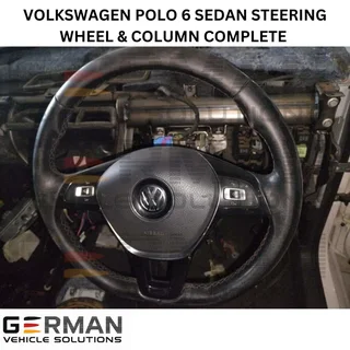 Volkswagen polo 6 sedan complete steering wheel with steering column for sale