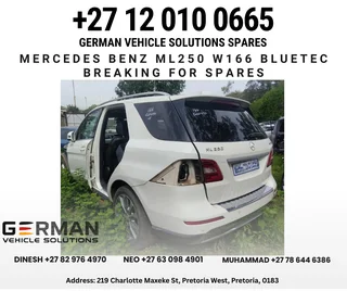 2012 Mercedes-Benz ML250 W166 Bluetec for Spares  Used Parts for Sale