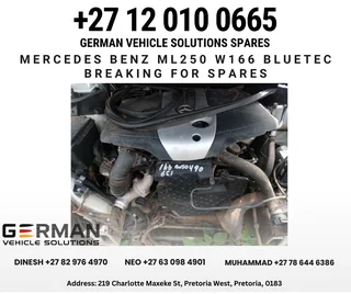 2012 Mercedes-Benz ML250 W166 Bluetec for Spares  Used Parts for Sale