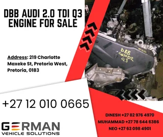 DBB audi 2.0 tdi q3 engine for sale  used