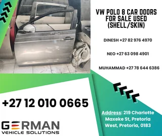 vw polo 8 car doors for sale – used (shell / skin)  used
