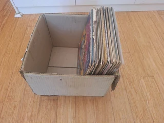 Box of old vinyls, LPs
