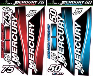 Mercury 50 - 75 Replacement Decals - Stickers - Warwolf Graphix