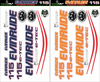 Evinrude Replacement Decals - Stickers - Warwolf Graphix