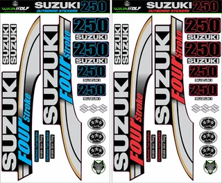 Suzuki Four Stroke 250 Replacement decals - stickers - Warwolf Graphix