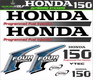 Honda Four Stroke Vtec 150 Replacement decals - stickers - Warwolf Graphix
