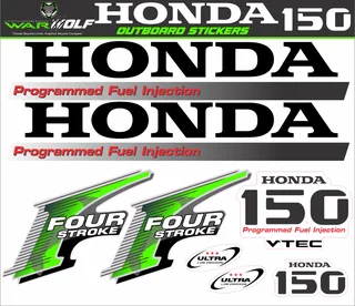 Honda Four Stroke Vtec 150 Replacement decals - stickers - Warwolf Graphix