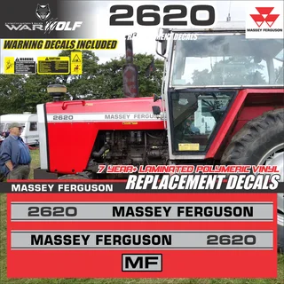 Massey Ferguson 2620 - Replacement Decals - Stickers  Safety Warning Decals Included - WarWolf