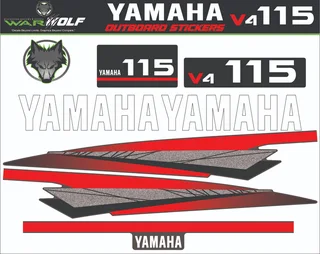 Yamaha 115hp V4 2 stroke Replacement decals - stickers - Warwolf Graphix