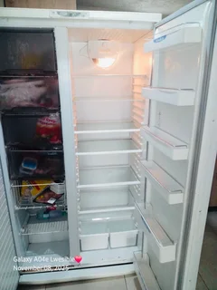 White double door fridge