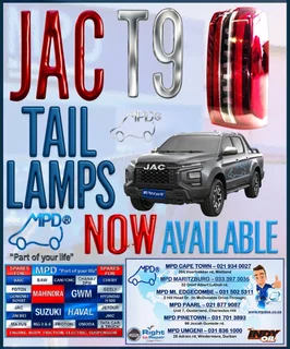 JAC T9 Tail Lamps - Now Available at MPD Mt Edgecombe!