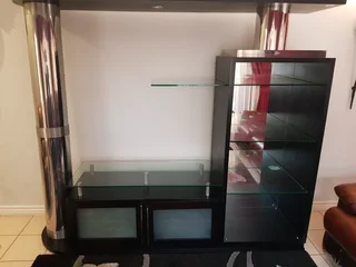 Black and Sliver Tv Stand