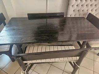 Solid wood dining table and chairs