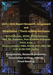 Expert and Affordable Research proposals / Exams/ Dissertations / Thesis / Assignment writing