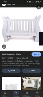 SECOND HAND BABY COT (MALUTI SLAY WHITE BABY COT