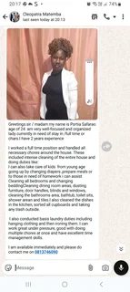 I.m Portia safarao age 24 searching for the job as a skilled professional nanny and housekeeping