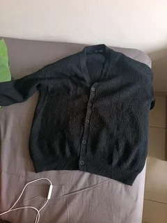 Mens Cardigan Black (large)