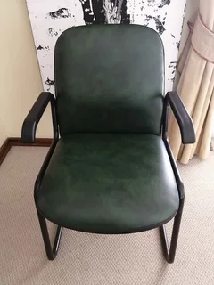 Green leather style office boardroom or study chairs