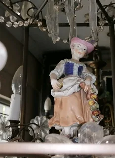 Unique vintage French German Chandelier with Murano Glass Drops