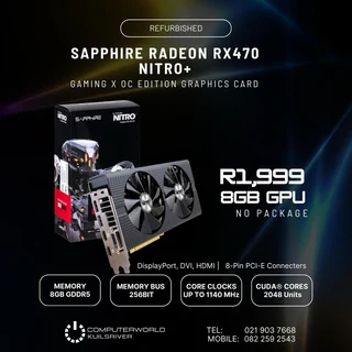 Sapphire Radeon RX470 Nitro + Gaming X OC Edition Graphics Card (Refurbished)