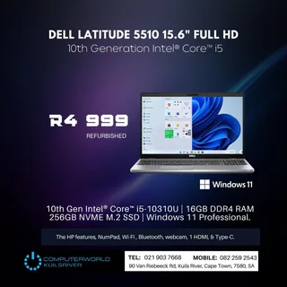 I5 10th Gene Dell Latitude 5510 15.6inch Laptops For R4999