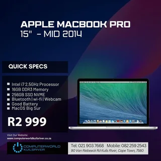 I7 Apple Macbook Pro 15inch Laptops For R2999